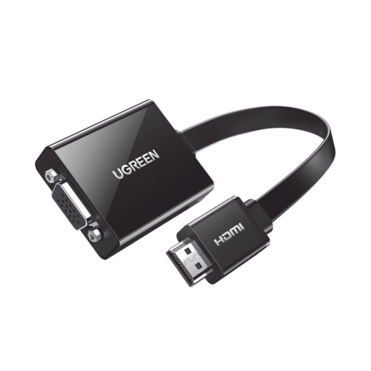 Adaptador HDMI a VGA / Resolución 1080P / Audio 3.5mm / Con Puerto Micro USB para Alimentación / Plug & Play / No Requiere Controlador / ABS / Flexible y Duradero