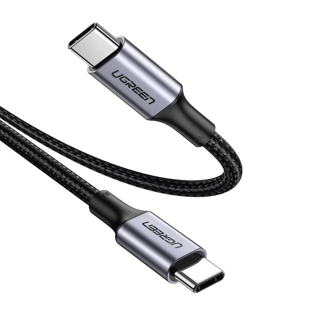 Cable USB-C a USB-C | 1 Metro | Carga Rápida de hasta 100W | Transferencia de datos 480 Mbps | PD3.0 | QC4.0/3.0/2.0 | FPC | AFC | Protección Integrada| Caja de Aluminio | Nylon Trenzado | Amplia Compatibilidad | Color Negro. - Image 2