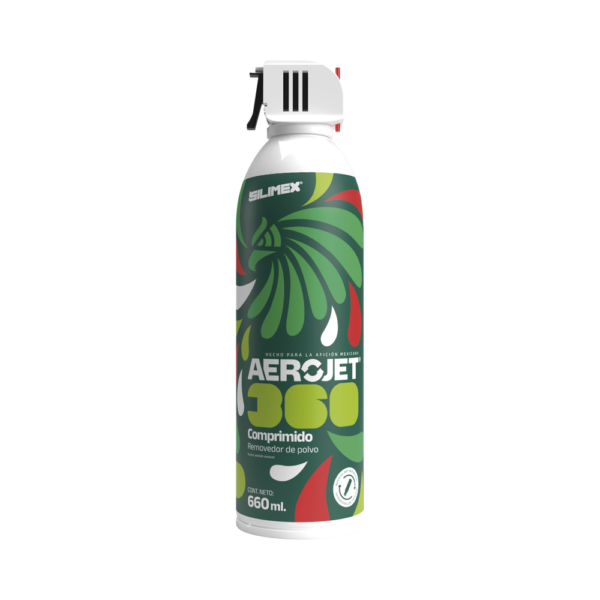 Removedor de polvo y residuos (aire comprimido) con aplicación 360º para limpieza de equipos electrónicos, válvula anti-estallamiento, 660 ml