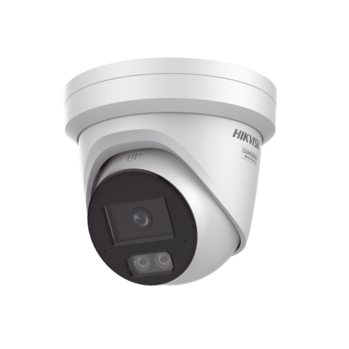 Turret IP 8 Megapixel (4K) / Lente 2.8 mm / Dual Light (40 mts IR + 40 mts Luz Blanca) / DARKFIGHTER S / Exterior IP67 / Microfono Integrado / WDR 130 dB / 4 Analíticos: AcuSense, Deteccion Facial, Conteo de Personas por Cruce y Zona