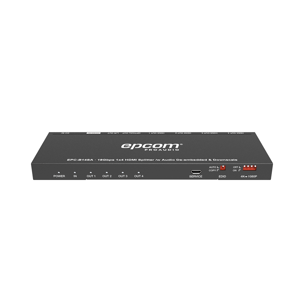 Splitter HDMI 1x4 | 1 Entrada a 4 salidas (Simultaneas) | 4K@60Hz | Extractor de Audio | Down Scaler | HDR 4:4:4 | EDID | 18Gbps - Image 2