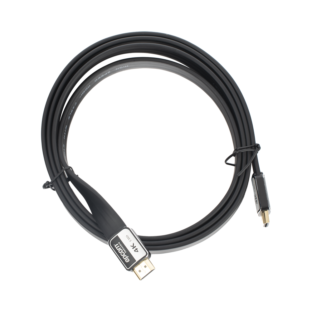 Cable HDMI de 1.8 Metros (5.91 Pies) | Alta Definición | Versión 2.0 | Alta Velocidad 18Gbps | 4K@60Hz | Conectores Chapados en Oro | Tipo Plano - Image 2