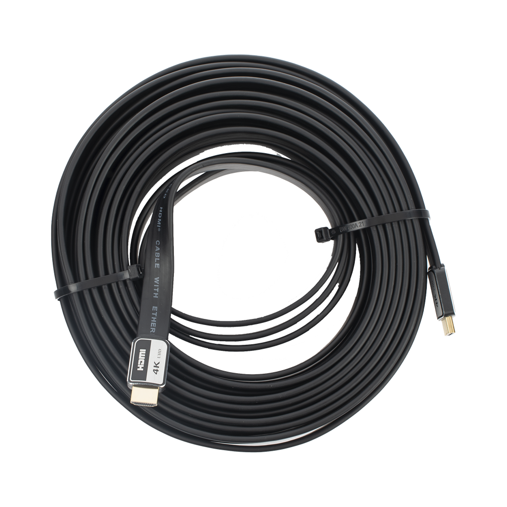 Cable HDMI de 10 Metros (32.81 Pies) | Alta Definición | Versión 2.0 | Alta Velocidad 18Gbps | 4K@60Hz | Conectores Chapados en Oro | Tipo Plano - Image 2
