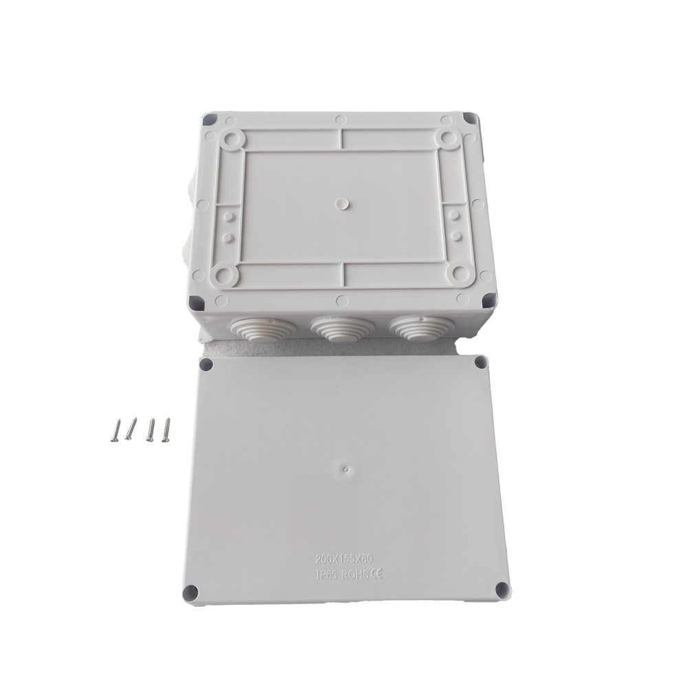 Caja de Derivación-Conexión para Exterior IP65 con 10 Entradas / 200 x 155 x 80 mm / Sellado Seguro con Empaque + 4 Tornillos / Resiste Agua, Polvo y Sol Directo - Image 3