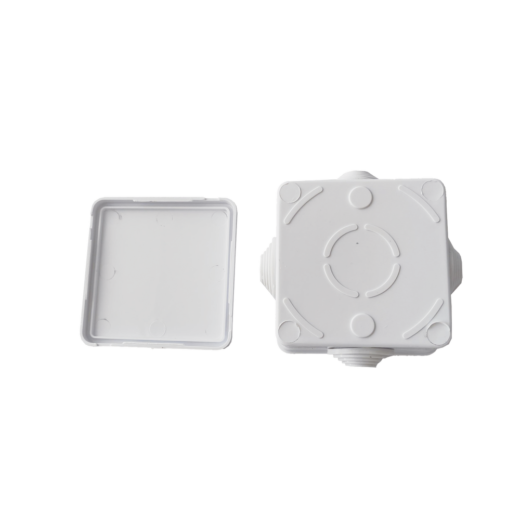 Caja de Derivación-Conexión para Exterior IP55 con 7 Entradas / 80 x 80 x 50 mm / Sellado Seguro con Empaque + 4 Tornillos / Resiste Agua, Polvo y Sol Directo