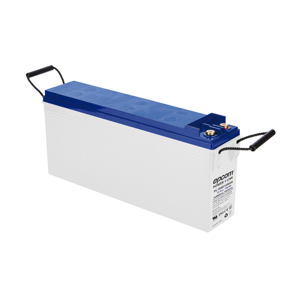 Batería de Ciclo Profundo AGM-VRLA / 12V 100Ah (10h) / Placas Gruesas Alta Densidad / Carcasa Ignífuga UL94-V0 / Terminal M8 / Baja Autodescarga / 1620A Cortocircuito