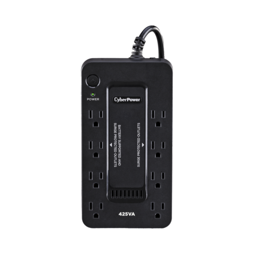 UPS de 425 VA/255 W, Topología Standby, Entrada 120 Vca NEMA 5-15P, Tipo Gabinete Compacto, Con 8 Tomas NEMA 5-15R