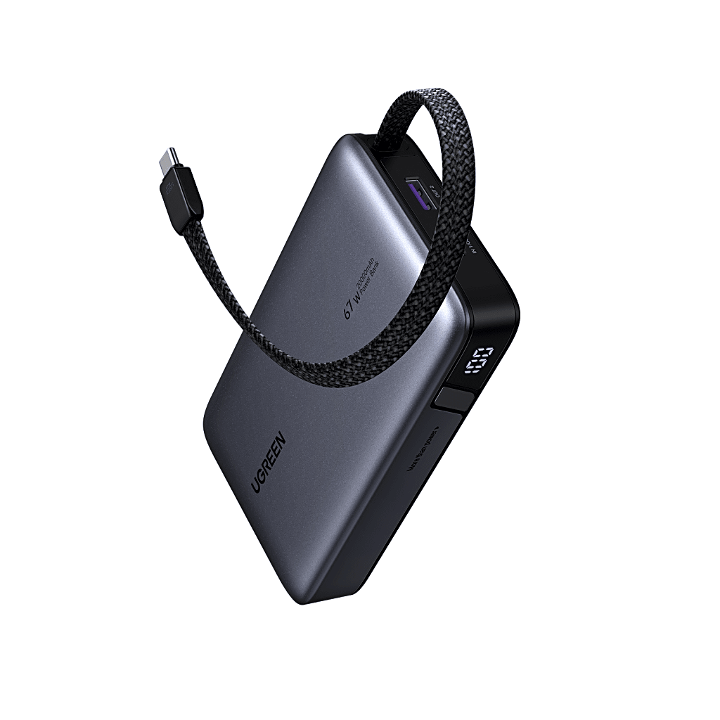 Power Bank 20000mAh / 67W USB-C con Cable Integrado / 1C1A / PD3.0 PPS QC4.0 / Batería 72Wh Li-ion 21700 / Carga Rápida 65W / PC+ABS V-0 - Image 2