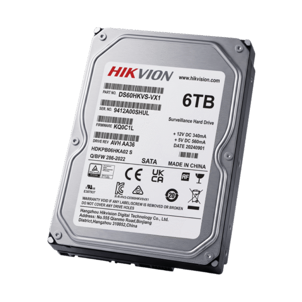 Disco Duro para Videovigilancia / 6 TB / SATA 6.0 Gb/s / 5400 RPM / 256 MB Buffer / Soporta 64 Cámaras HD / Operación 24/7 / 180 TB/Año / MTTF 1M Horas