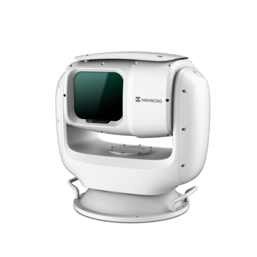 PTZ Punta de Poste IP Dual / Lente Térmico 100 mm (640 X 512) / Lente Óptico 56X Zoom (4 MP) / 800 mts IR Laser / 24 VCA / IP66