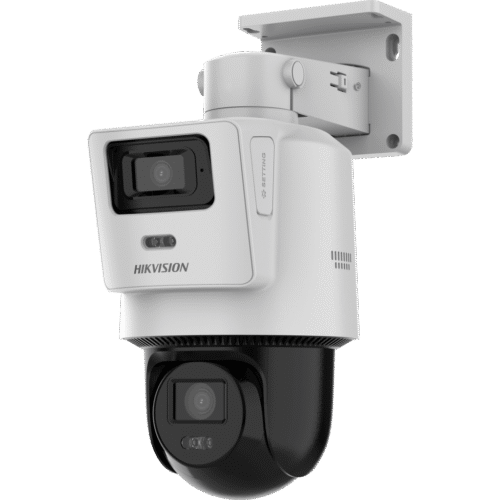 Cámara PTZ TandemVu 4 MP + 4 MP / Lentes 2.8 mm + 8 mm / Dual Light IR + Blanca 30 m / IP66  / Audio Bidireccional