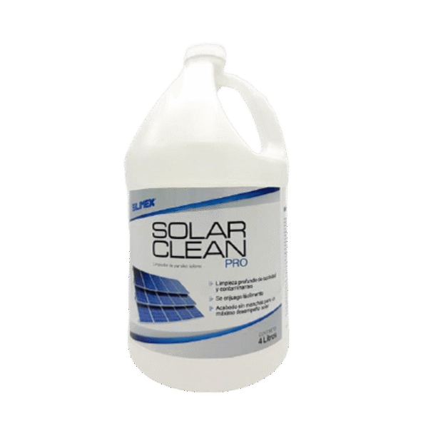 Limpiador Premium para Paneles Solares / Sin Enjuague / Secado Sin Manchas / Elimina Contaminantes que el Agua No Puede Remover / Fórmula Concentrada 25:1 / Seguro para Paneles / Presentación de 4 Litros