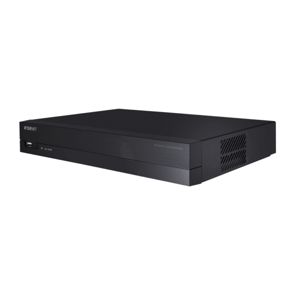 NVR 8 Megapíxel / 8 canales / H.265 / P2P Wisenet / 8 puertos PoE / Incluye 4TB para grabacion / NDAA