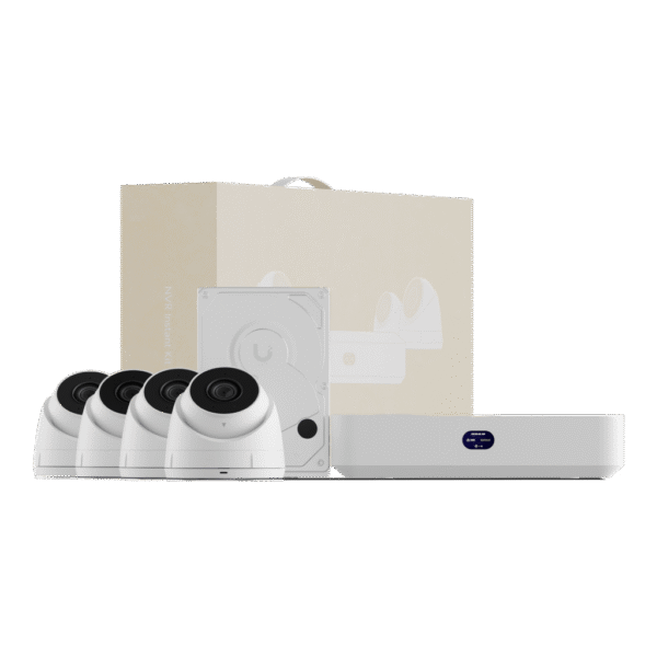 UniFi Protect UNVR Instant Kit – Solución Todo en Uno con NVR Instant, 4 Cámaras G5 Turret Ultra y Disco Duro de 1 TB para una Configuración Rápida y Sencilla