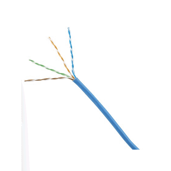 Bobina de Cable UTP 305 Metros (1000 Pies) de Cobre, Azul, Categoría 6 (24 AWG), 1000Mbps, LSZH (Bajo Humo, Cero Halógenos), de 4 Pares