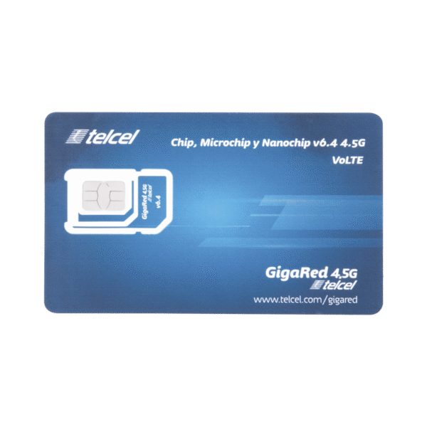 SIM TELCEL 6 GB mensual para dispositivos móviles 3G/4G (Telcel) 1 año de servicio (solo datos)