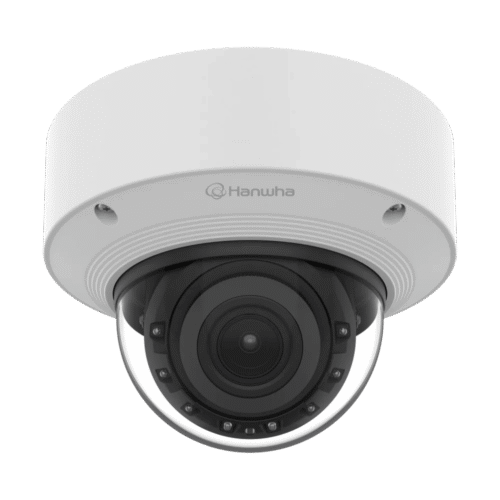 Cámara Domo AI 8 Megapíxeles / Motorizado 4.4-9.3 mm 2.1x / Dual NPU / IR 50 m (164 ft) / IP52 IK10 / Analítica Avanzada IA / extremeWDR 120 dB / Wisenet 9
