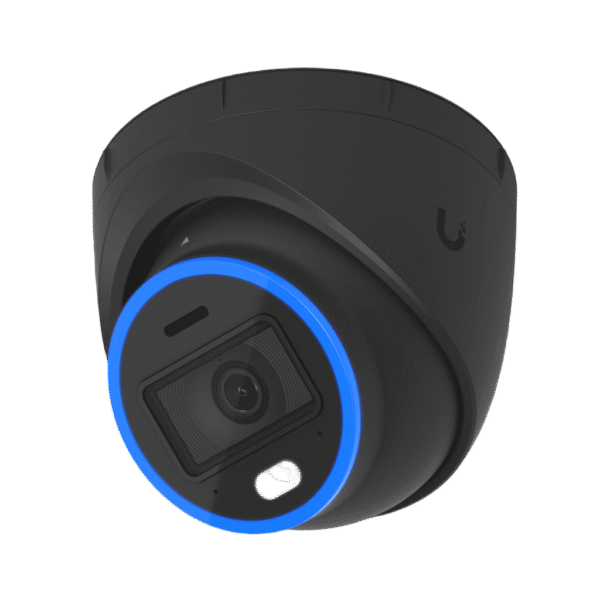 Cámara UniFi Protect Turret AI Negra / 4K(8MP) / Ángulo ultra-ancho 109.9 / Visión Nocturna IR 40 m / AI Avanzado: Reconocimiento de Rostros y Matrículas / LED p/color en la noche / Micrófono 2 vías / ranura Micro