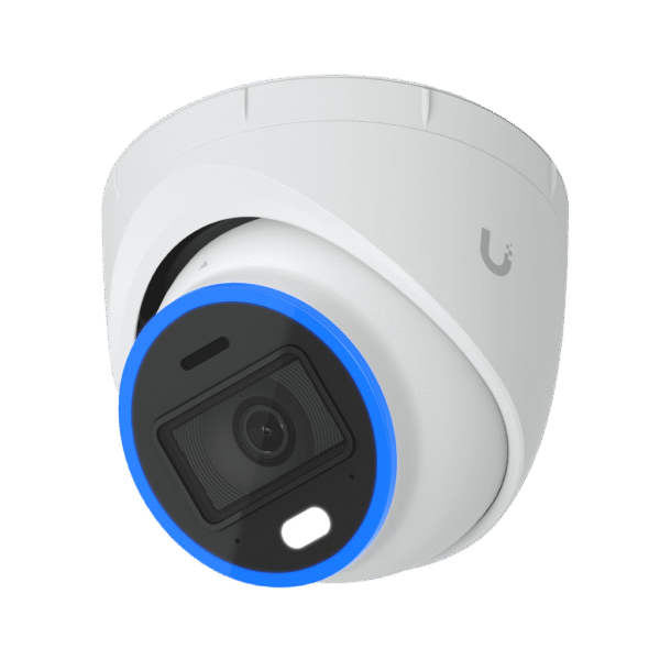 Cámara UniFi Protect Turret AI blanca / 4K(8MP) / Ángulo ultra-ancho 109.9 / Visión Nocturna IR 40 m / AI Avanzado: Reconocimiento de Rostros y Matrículas / LED para color en la noche / Micrófono 2 vías / ranura M