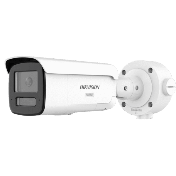 [ PROTECCIÓN ACTIVA ] Bala IP 4 Megapixel / Lente 4 mm / 60 mts IR / Exterior IP67 / Micrófono y Bocina Integrado (Audio de Dos Vías) / DARKFIGHTER / PoE+ / Luz Estroboscopica / ONVIF / Micro SD / 4 Analíticos