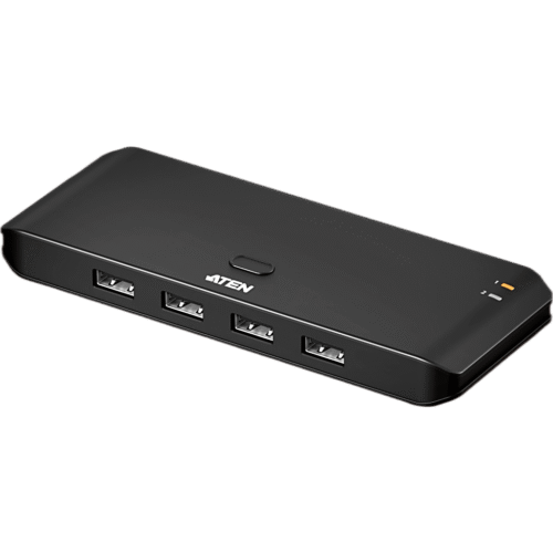 Switch USB 2.0 Compartido 2 x 4 | 480 Mbps | InstaSync | Pulsador Integrado | Diseño Compacto
