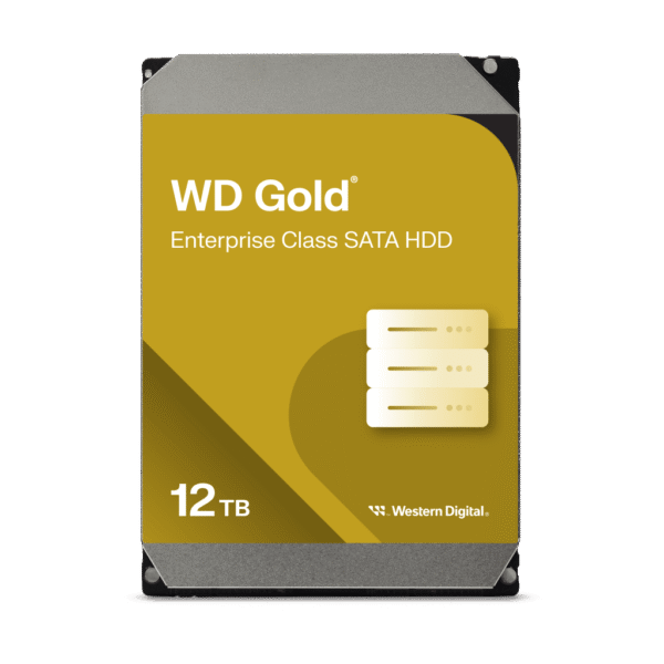 Disco Duro Empresarial WD Gold / SATA 6 Gb/s / 12 TB / 7200 RPM / Tecnología HelioSeal / ArmorCache / 5 Años Garantía / 2.5M Horas MTBF