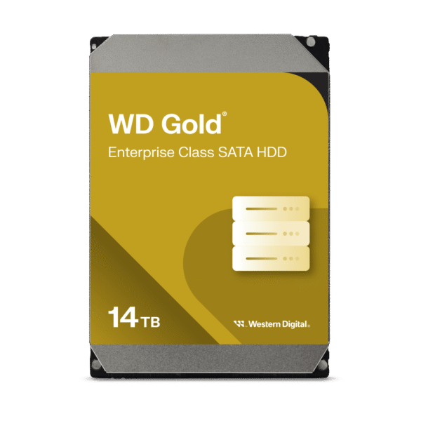 Disco Duro Empresarial WD Gold / SATA 6 Gb/s / 14 TB / 7200 RPM / Tecnología HelioSeal / ArmorCache / 5 Años Garantía / 2.5M Horas MTBF