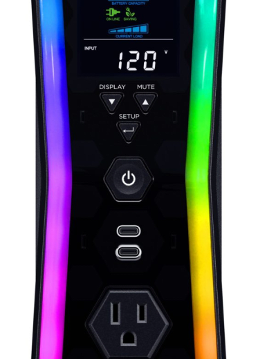 UPS Gamer de 1500 VA/1000 W, Topología Línea Interactiva, Entrada 120 Vca NEMA 5-15P, y 13 Salidas NEMA 5-15R, Puerto USB, Con Regulador de Voltaje (AVR)