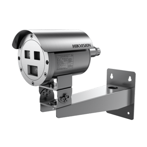 Bala IP Térmica Dual / Térmico 3.6 mm (256×192) + Óptico 4.3 mm (4 MP) / Termométrica / Detección de Temperatura (-20°C a 650°C) / IP68 / 30 m IR / Antiexplosión/ Anticorrosión