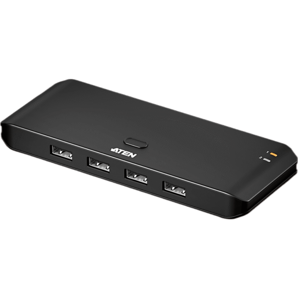 Switch USB 2.0 Compartido 2 x 4 | 480 Mbps | InstaSync | Pulsador Integrado | Diseño Compacto