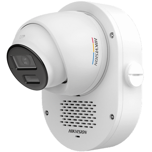 Cámara Turret TURBOHD 2 Megapixel (1080p) / Imagen a Color 24/7 con Apertura F1.0 / Audio Bidireccional y Sirena / Luz Blanca e IR 40 m (131.2 ft) / IP67 / Smart-Hybrid Light / 3D DNR