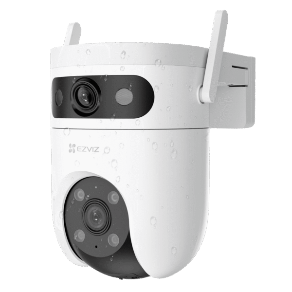 Cámara IP WiFi 6 (Doble Banda 2.4 GHz y 5 GHz) PT Dual-Lente / 3K (5mp + 5mp) / Visión Nocturna Color Hasta 40m / Detección IA Humano-Vehículo / Seguimiento Automático / Defensa Activa con Sirena y Luz Estroboscóp