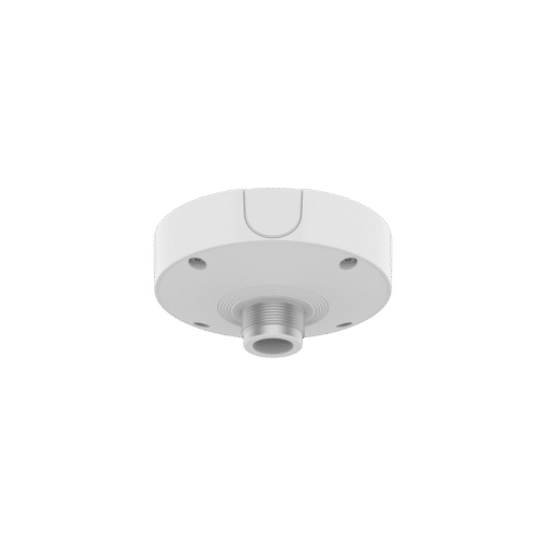 Base de Montaje para Techo SBP-180CMB / Aluminio / Color Blanco RAL9003 / Diámetro 180 mm / Peso 970 g / Tornillo TR30 / Orificio Conduit 19.1 mm / Compatible con Múltiples Modelos Hanwha