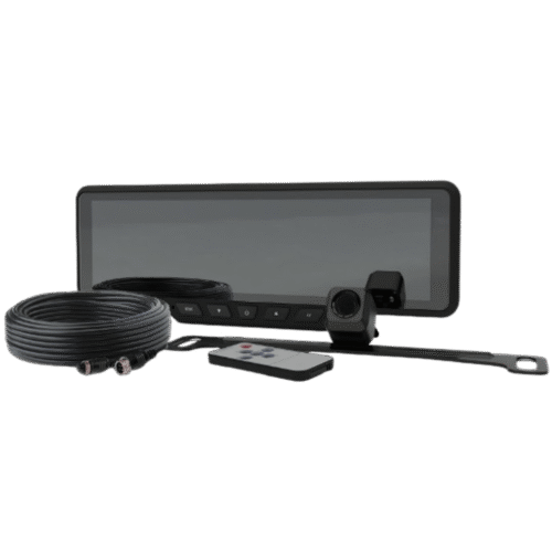 Sistema alambrico de reversa con camara y monitor de 9 pulgadas, Incluye cámara para placa de 170°