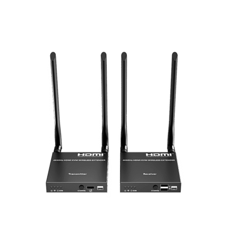 Extensor Inalámbrico HDMI| Con KVM | 4K@60Hz 4096x2160 | Tecnología ipcolor | Banda 5G 5.18-5.24 GHz | Distancia 50 m | Conexión de Hasta 1 a 4