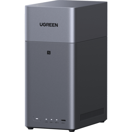 NAS UGREEN NASync DH2300 / Procesador RK3576 / 4GB  / 32GB eMMC / 2 Bahías SATA / JBOD-Basic-RAID 0-RAID 1 / Puerto HDMI 4K / 1 GbE / USB 3.2 Gen 1 Type-C / Detección NFC