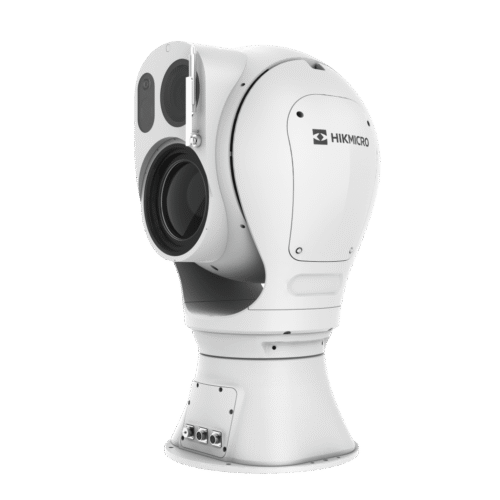 Mini Punta de Poste IP Dual / Térmica 25 mm (384 X 288) + Óptico 32X (4 Megapixel) / 800 mts IR / IP66 / Detección de Temperatura / microSD