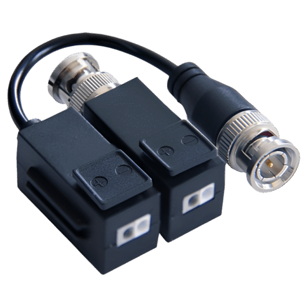 Kit de Transceptor (Balluns) TURBOHD con Boton Push / Hasta 8 MP (4K) / 100% Cobre / Soporta HD-TVI / AHD / CVI / CVBS / Audio por Coaxitron / Datos para Menu de Configurar de Cámaras