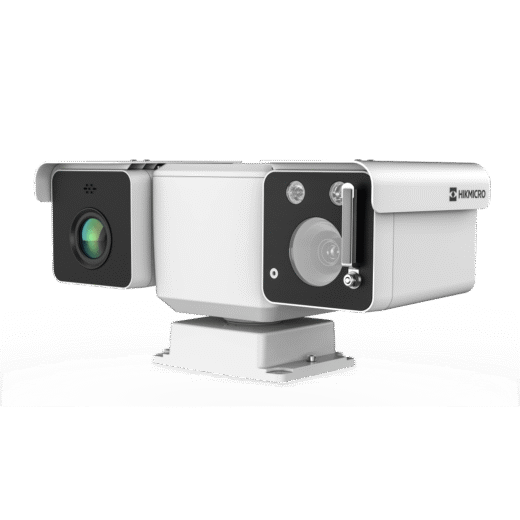 Mini Punta de Poste IP Bi Espectro/ Térmica: 256 × 192 (15 mm, NETD ≤35 mK) + Óptico 32X (4 Megapixel)/ 800 mts IR / IP67 IK10 / Detección de Temperatura / microSD/Detección de Humo y Fuego